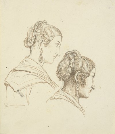 Two Female Heads by Wilhelm Marstrand