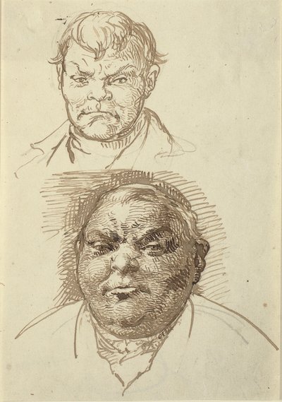 Two Male Heads by Wilhelm Marstrand