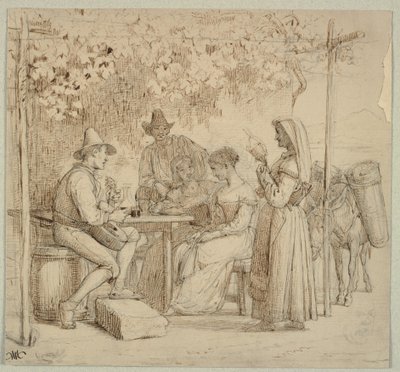 Outside a Cheese Shop by Wilhelm Marstrand