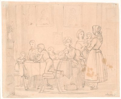 Draft for the Waagepetersen Family Portrait by Wilhelm Marstrand