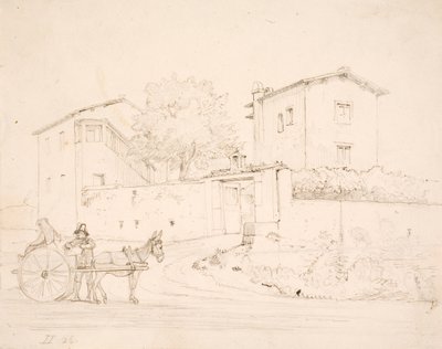 Donkey Cart Outside Porta del Popolo by Wilhelm Marstrand