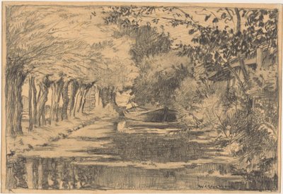 Broeksloot near Voorburg by Willem Adrianus Grondhout