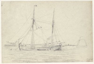Ship on the Water by Willem Anthonie van Deventer