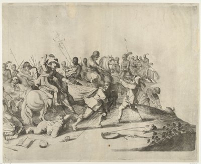 Battle Between Horsemen and Foot Soldiers by Willem Basse