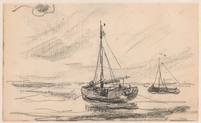Two Fishing Boats at Sea by Willem Bastiaan Tholen