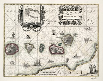 Chart of the Moluccas, Indonesia by Willem Blaeu