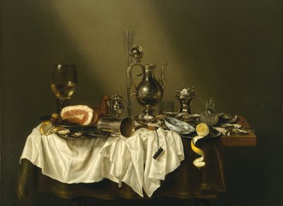 Banquet Piece with Ham by Willem Claesz. Heda