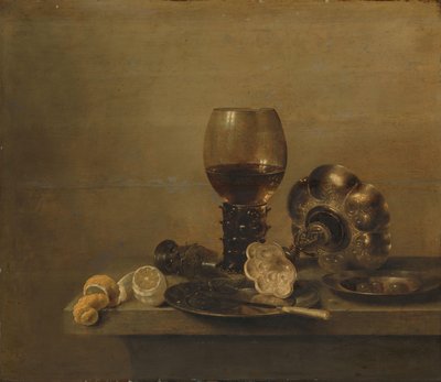 Still Life with a Broken Glass by Willem Claesz. Heda