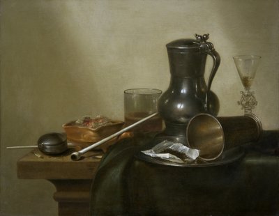 Tobacco Still Life, 1637 by Willem Claesz. Heda