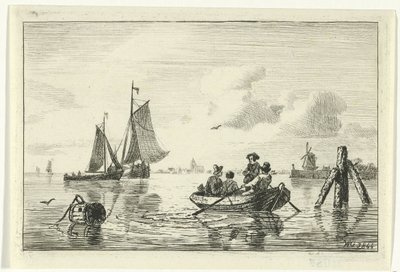 Four Men in a Boat by Willem Gruyter jr.