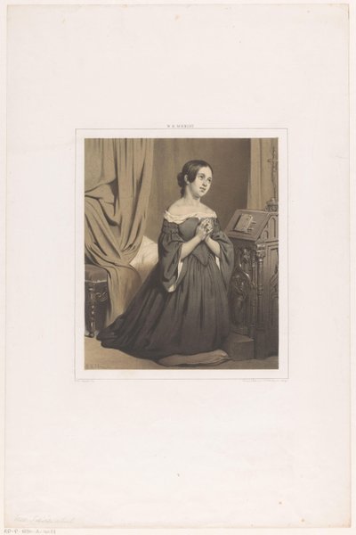 Kneeling Woman in Prayer by Willem Hendrik Schmidt