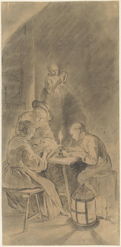 Education by Candlelight by Willem Joseph Laquy