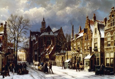 A Street Scene, Amsterdam by Willem Koekkoek