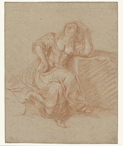 Seated Woman in Lascivious Pose by Willem Schellinks