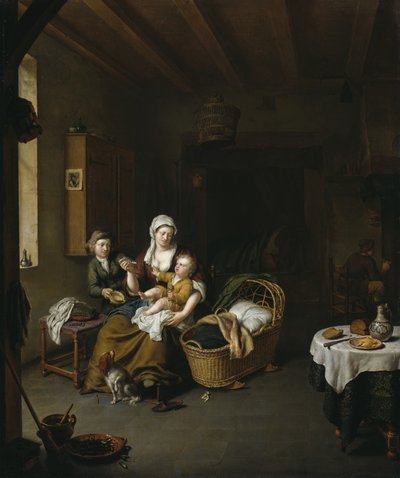 A Mother Feeding Her Child by Willem Van Mieris