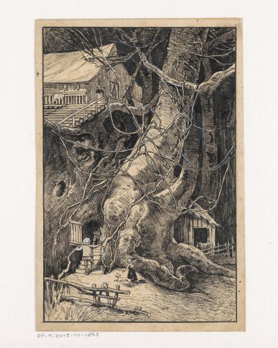 Miniature House against a Tree by Willem Wenckebach