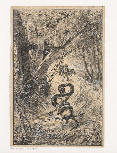 Snake Strangling a Goat by Willem Wenckebach