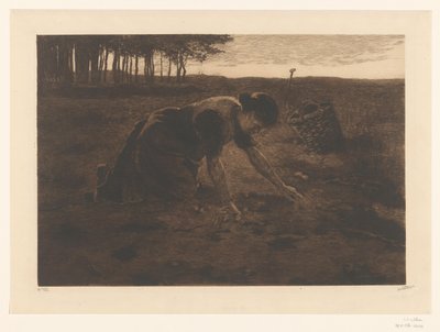 Kneeling Potato Digger by Willem Witsen (signed by artist)