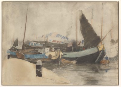 Moored Boats by Willem Arnoldus Witsen