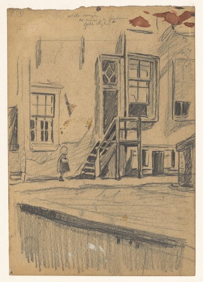 Girl by Wooden Stairs, Quay Wall by Willem Arnoldus Witsen