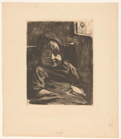 Sitting child with a cup by Willem Arnoldus Witsen