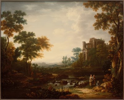 Landscape with Ruins and Staffage Figures by Willem van Bemmel