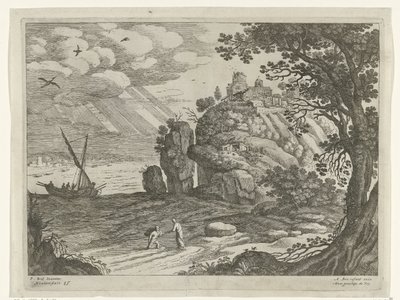 Miraculous Catch of Fish, Italian Landscapes (series title) by Willem van Nieulandt (II)