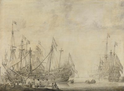 Ships after the Battle by Willem van de Velde (I)