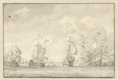 Naval Battle by Willem van de Velde (II)