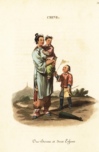 Chinese nursery maid and two children by William (after) Alexander