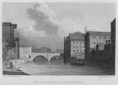 New Bailey Bridge, Manchester by William (after) Westall