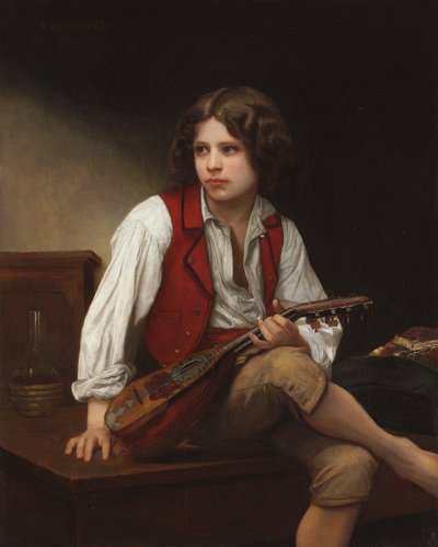 Italian with a Mandolin by William Adolphe Bouguereau