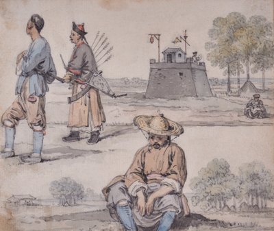 Chinese Figures (One an Archer) by William Alexander
