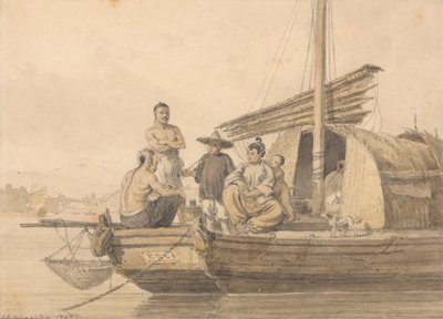 Fisherpeople on a Junk by William Alexander