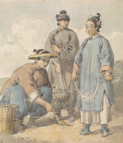 Three Chinese Women Street Vendors by William Alexander