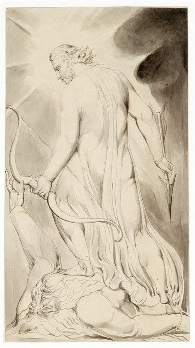 Christ Trampling Down Satan by William Blake