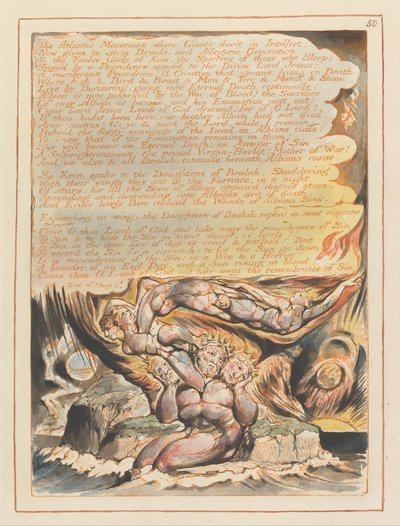 Jerusalem, Plate 50, The Atlantic Mountains... by William Blake