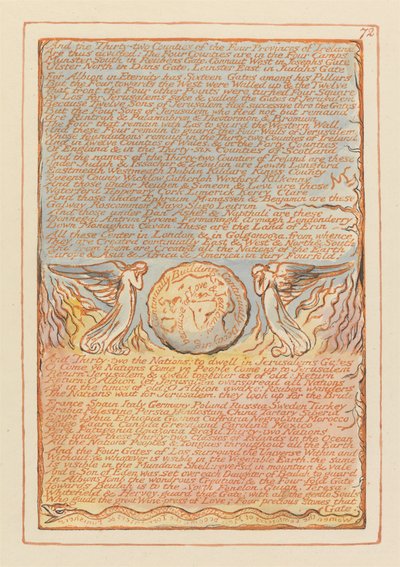 Jerusalem, Plate 72, And the Thirty-two Counties.... by William Blake