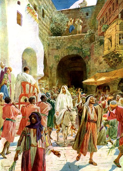 Jesus Enters Jerusalem - Bible by William Brassey Hole