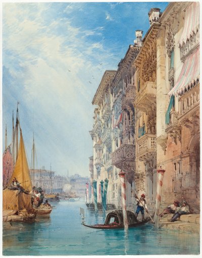 A Gondola on the Grand Canal, Venice by William Callow