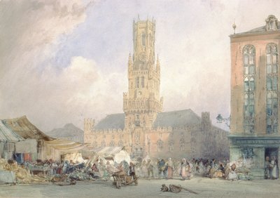 The Town Hall, Bruges by William Callow