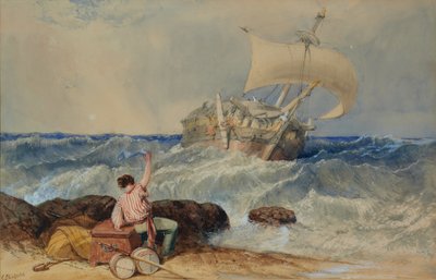 Ship in Stormy Sea by Clarkson Frederick Stanfield