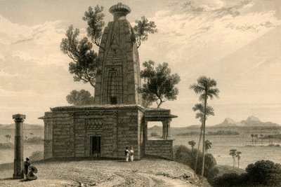 Hindoo Temple at Muddunpore, Bahar by William Daniell