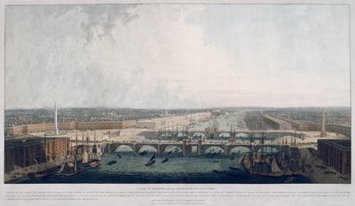 Proposed London Bridge, London by William Daniell