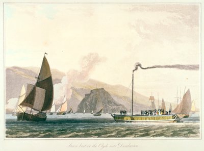 Steamboat on the Clyde near Dumbarton by William Daniell