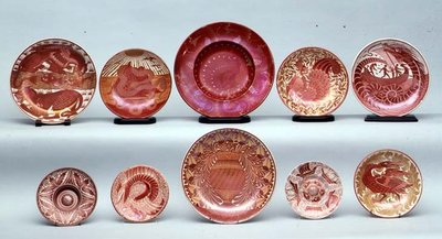 Selection of Red Lustre Ware by William de Morgan