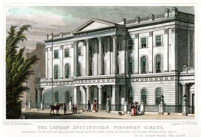 The London Institution, Finsbury Circus, London, 1827 by William Deeble