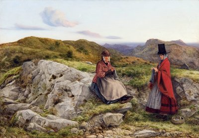 Welsh Landscape with Two Women Knitting by William Dyce