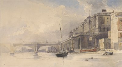 Somerset House and Waterloo Bridge by William Edward Dighton