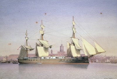 H.M.S. Monarch at Plymouth by William Frederick Mitchell
